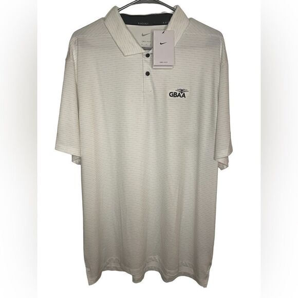 Men’s Nike Golf Polo Shirt GBAA Size XL / Beige - Picture 1 of 14